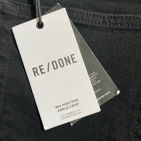 RE/DONE 90s High Rise Ankle Crop Black Jeans NWT - Picture 9 of 15